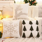 1 PC Christmas Decoration Throw Pillow Cover Embroidery Canvas Tufted - H&A Outlet
