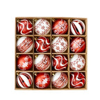 16PCS Christmas Ball Snowflake Stripe Pattern Christmas Tree Ornaments - H&A Outlet