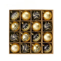 16PCS Christmas Ball Snowflake Stripe Pattern Christmas Tree Ornaments - H&A Outlet