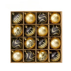 16PCS Christmas Ball Snowflake Stripe Pattern Christmas Tree Ornaments - H&A Outlet