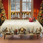 1Pc Christmas Tablecloth with Nativity Scene, Yule Home Party Decor - H&A Outlet