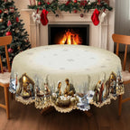 1Pc Christmas Tablecloth with Nativity Scene, Yule Home Party Decor - H&A Outlet
