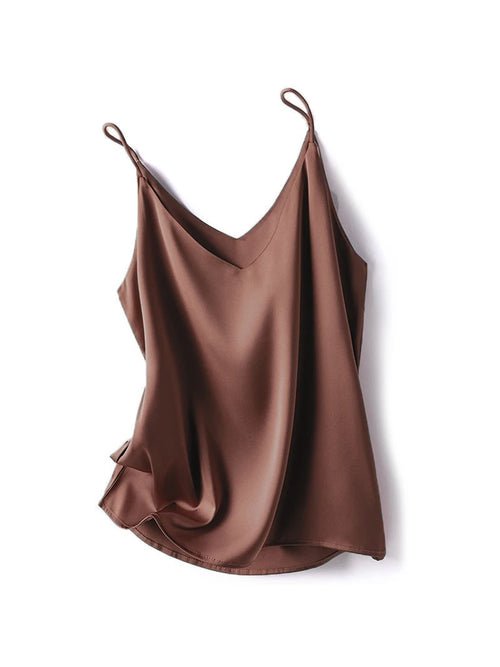 2024 Summer Camisole Slim Vest Sexy Women Sleeveless V - Neck Gray Tee - H&A Outlet