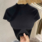 2025 Pullover Sweater Basic Layering Piece Thin Pullover Women Female Knitted Sweater Slim Short Sleeve Bodycon Sweater - H&A Outlet