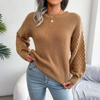 2025 Women's Clothing Sweaters Autumn Winter Casual Lantern Sleeve Long - Sleeved Knitted Sweater Pullovers - H&A Outlet