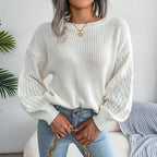 2025 Women's Clothing Sweaters Autumn Winter Casual Lantern Sleeve Long - Sleeved Knitted Sweater Pullovers - H&A Outlet