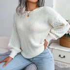 2025 Women's Clothing Sweaters Autumn Winter Casual Lantern Sleeve Long - Sleeved Knitted Sweater Pullovers - H&A Outlet