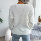 2025 Women's Clothing Sweaters Autumn Winter Casual Lantern Sleeve Long - Sleeved Knitted Sweater Pullovers - H&A Outlet