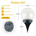 2Pcs Solar Lights Outdoor Garden Decor Cracked Glass Ball Warm Lights - H&A Outlet