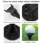 2Pcs Solar Lights Outdoor Garden Decor Cracked Glass Ball Warm Lights - H&A Outlet
