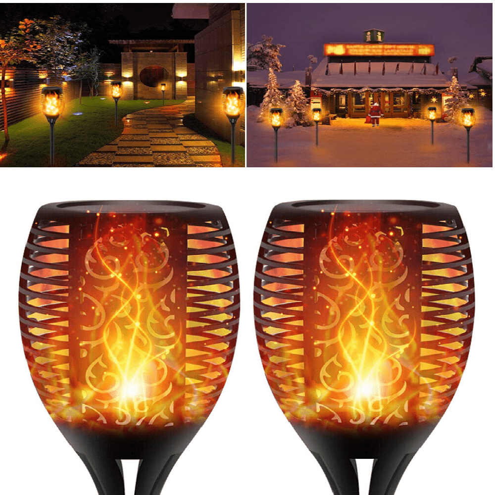33 Led Outdoor Waterproof Solar Powered Small Torch Flame Lights - H&A Outlet
