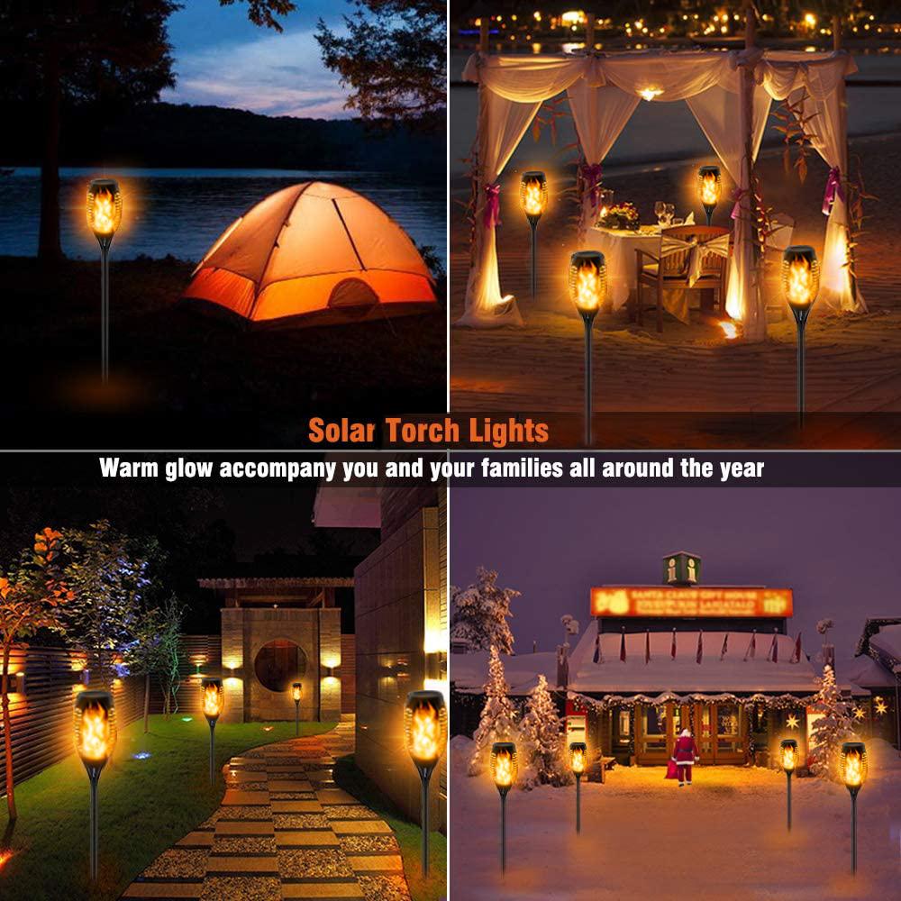 33 Led Outdoor Waterproof Solar Powered Small Torch Flame Lights - H&A Outlet
