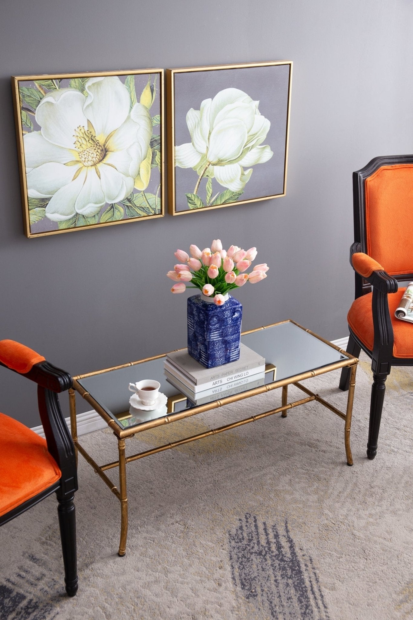 36x16x16.5' Antique Gold Coffee Table - H&A Outlet