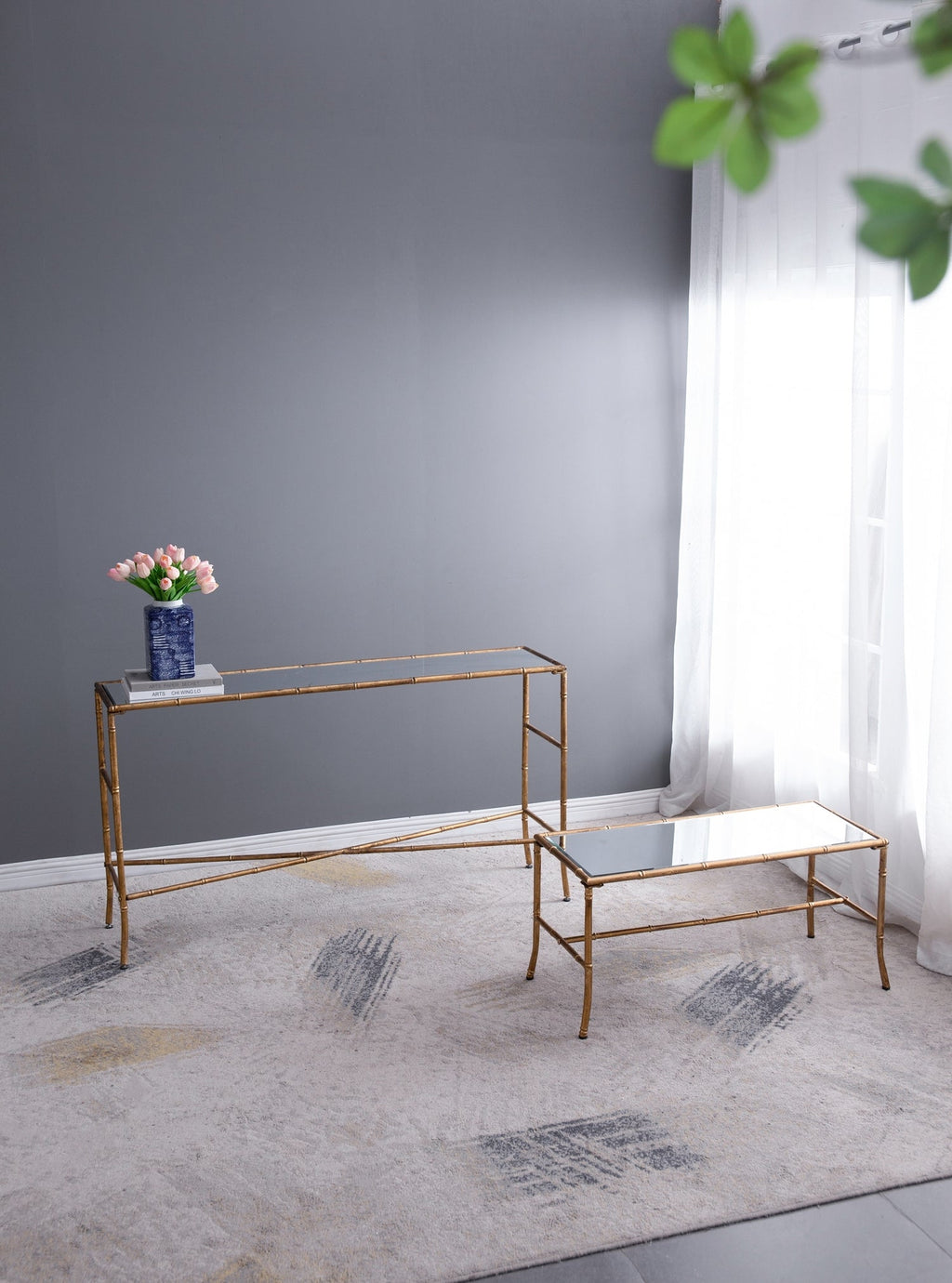 36x16x16.5' Antique Gold Coffee Table - H&A Outlet