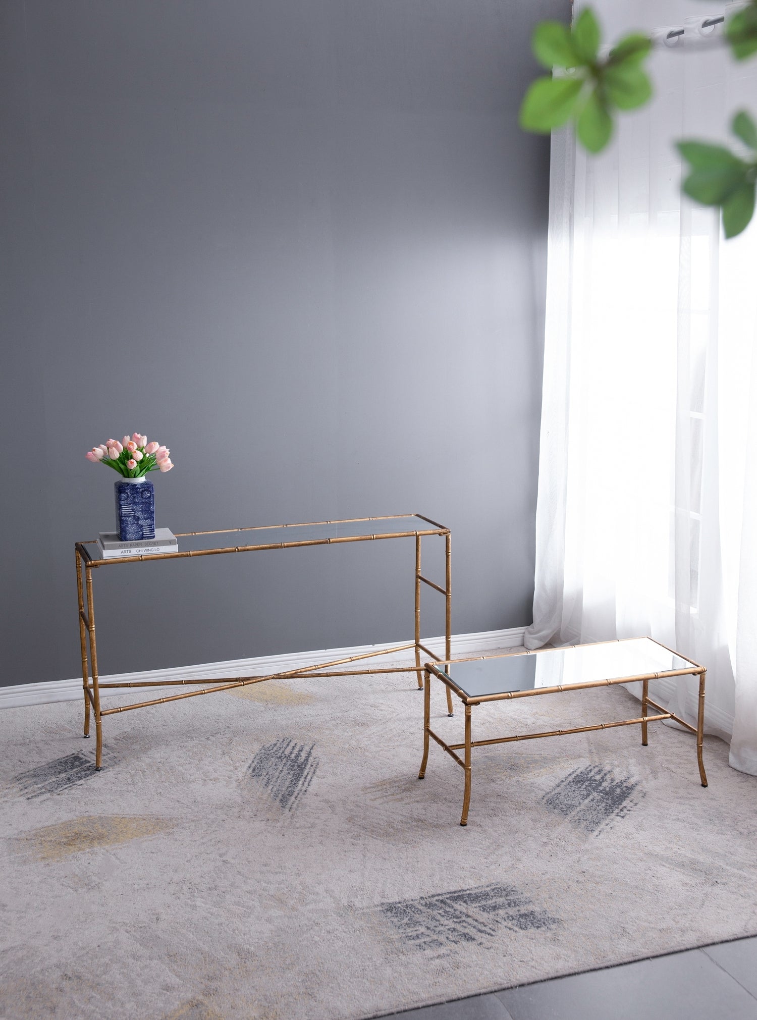 36x16x16.5' Antique Gold Coffee Table - H&A Outlet