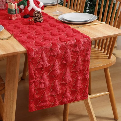 3D Green Christmas Tree Table Runner,Thickened Sequin Christmas Event - H&A Outlet