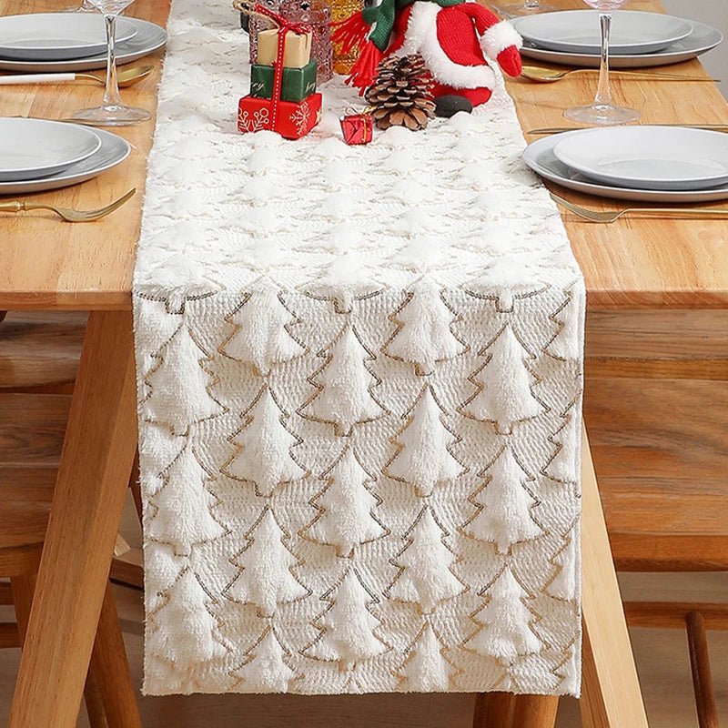 3D Green Christmas Tree Table Runner,Thickened Sequin Christmas Event - H&A Outlet