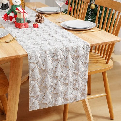 3D Green Christmas Tree Table Runner,Thickened Sequin Christmas Event - H&A Outlet
