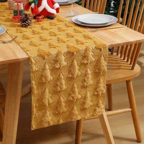3D Green Christmas Tree Table Runner,Thickened Sequin Christmas Event - H&A Outlet