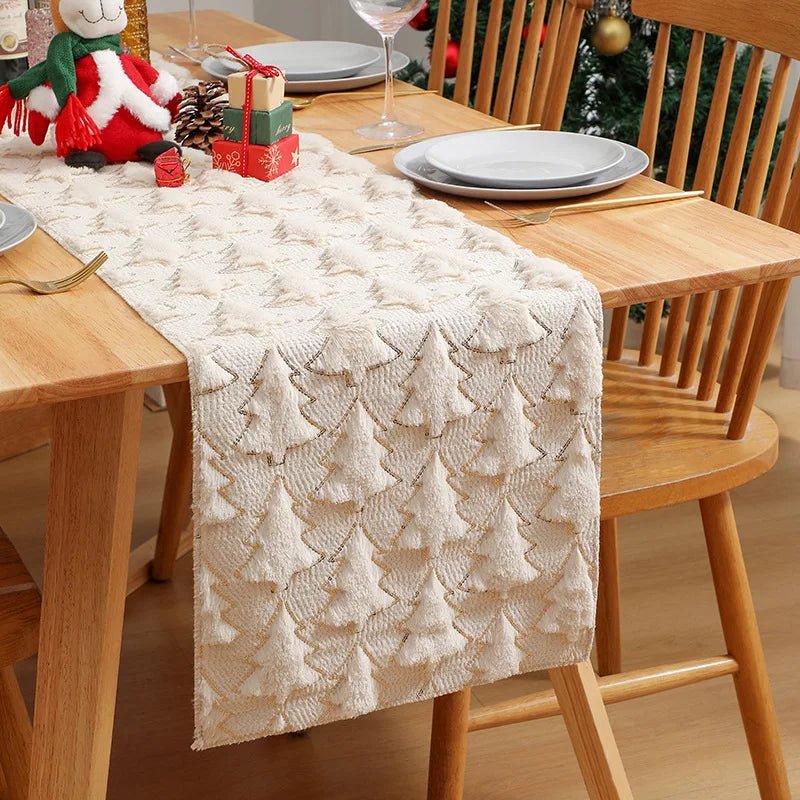 3D Green Christmas Tree Table Runner,Thickened Sequin Christmas Event - H&A Outlet