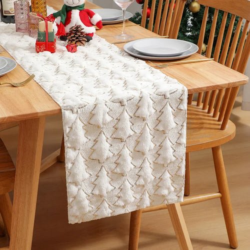 3D Green Christmas Tree Table Runner,Thickened Sequin Christmas Event - H&A Outlet