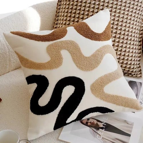 45x45CM Brown Vintage Nordic Throw Pillow Cover Cream Light luxury - H&A Outlet