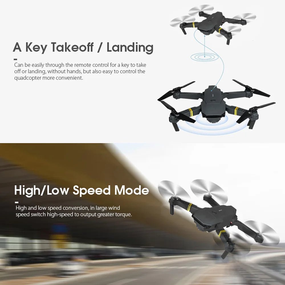 4K HD Dual Camera RC FPV WiFi Portable Wide Angle Foldable Quadcopter - H&A Outlet