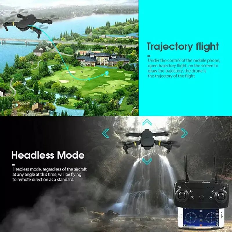 4K HD Dual Camera RC FPV WiFi Portable Wide Angle Foldable Quadcopter - H&A Outlet