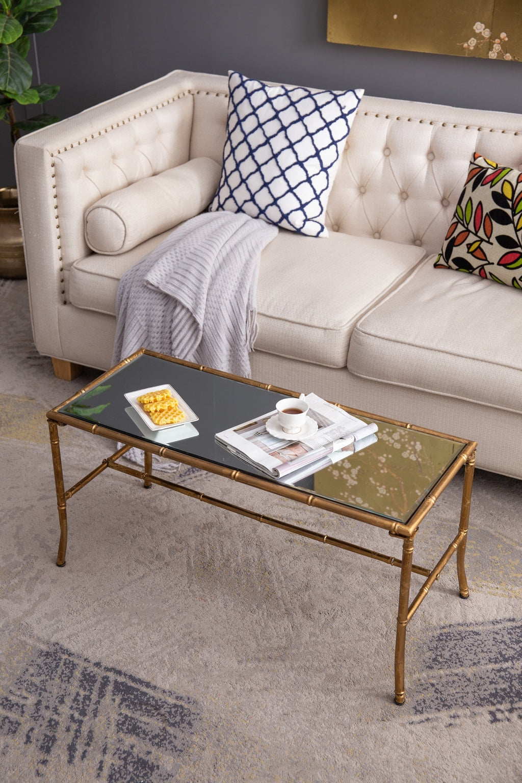 36x16x16.5' Antique Gold Coffee Table