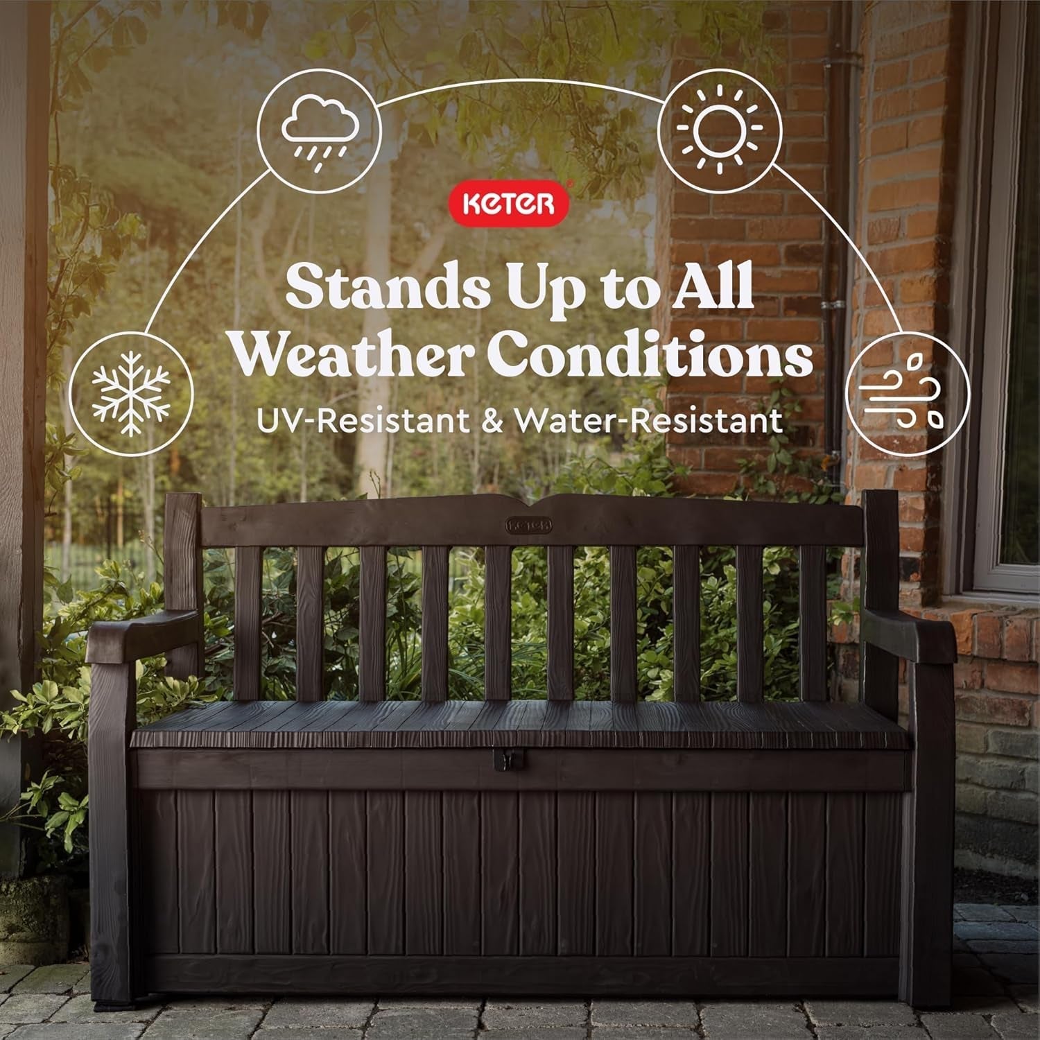 70 Gallon Outdoor Storage Bench Box for Garden Tools - H&A Outlet