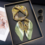 70cm Pink Floral Silk Scarf for Women Simulated Silk Fresh and Elegant Versatile Headwear Clothing Bags and Square Scarf - H&A Outlet