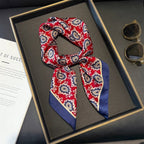 70cm Pink Floral Silk Scarf for Women Simulated Silk Fresh and Elegant Versatile Headwear Clothing Bags and Square Scarf - H&A Outlet