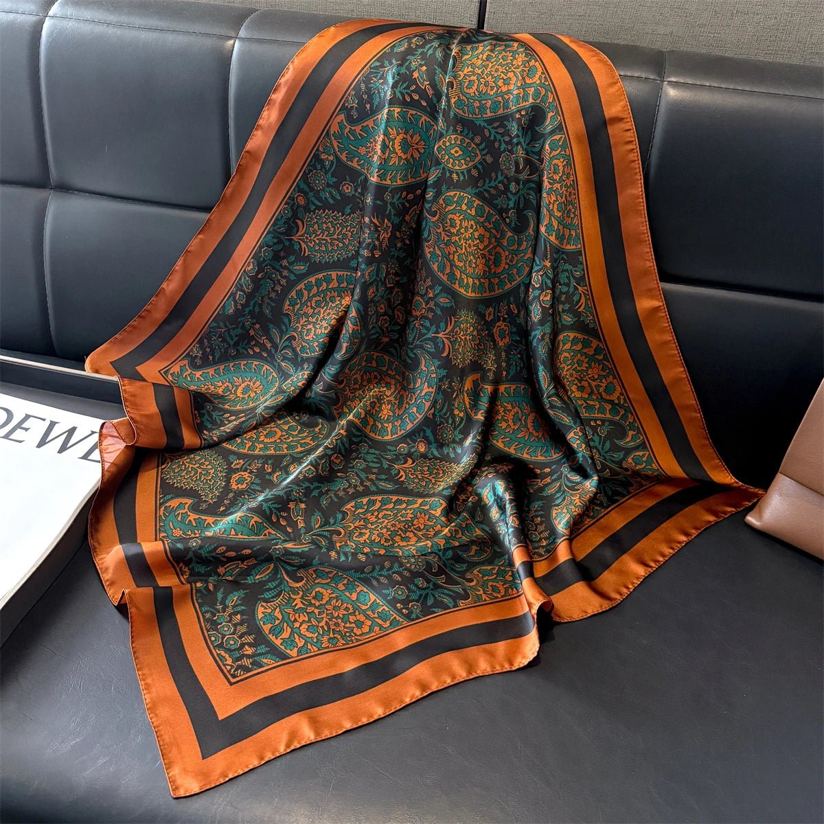 70cm Pink Floral Silk Scarf for Women Simulated Silk Fresh and Elegant Versatile Headwear Clothing Bags and Square Scarf - H&A Outlet