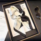 70cm Pink Floral Silk Scarf for Women Simulated Silk Fresh and Elegant Versatile Headwear Clothing Bags and Square Scarf - H&A Outlet