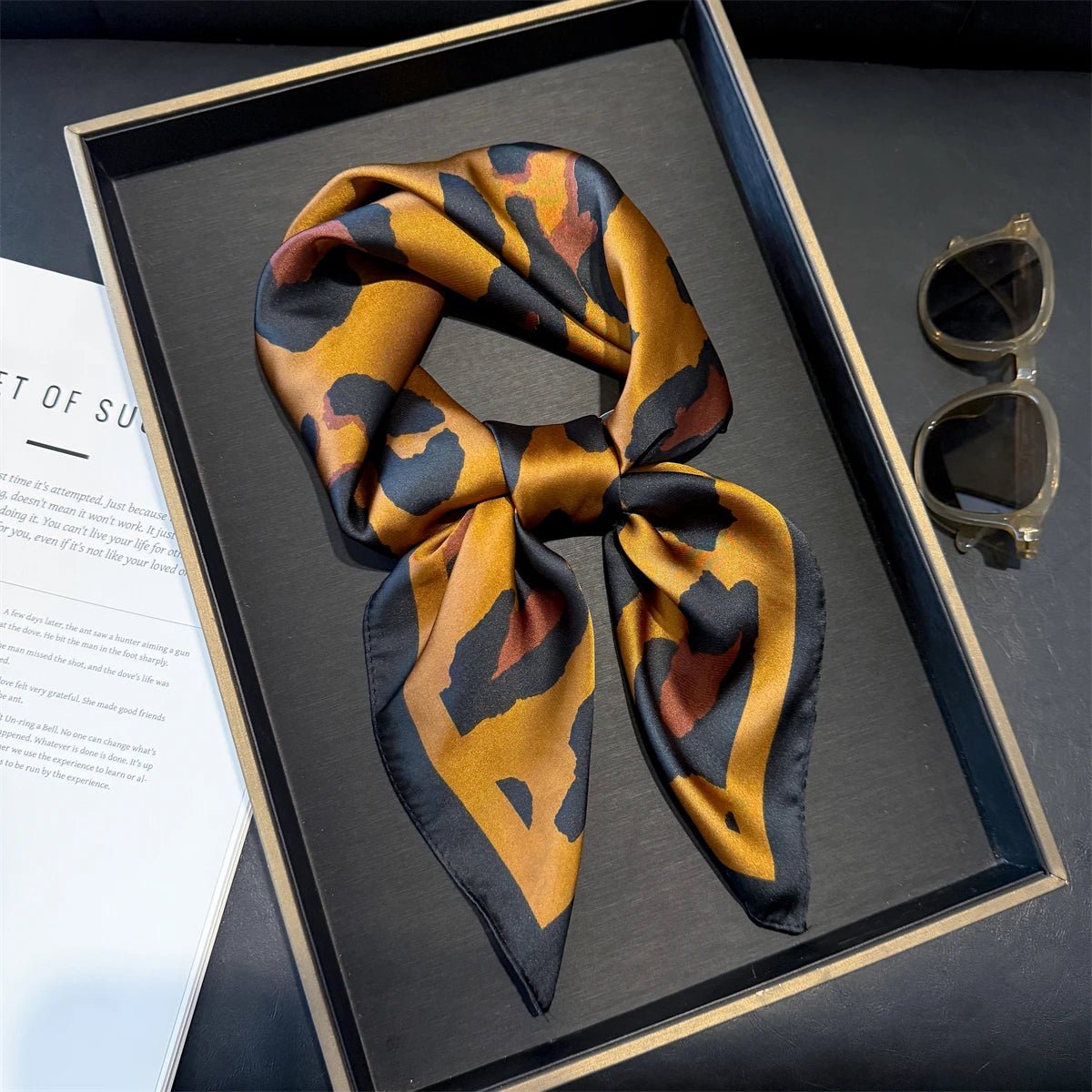 70cm Pink Floral Silk Scarf for Women Simulated Silk Fresh and Elegant Versatile Headwear Clothing Bags and Square Scarf - H&A Outlet
