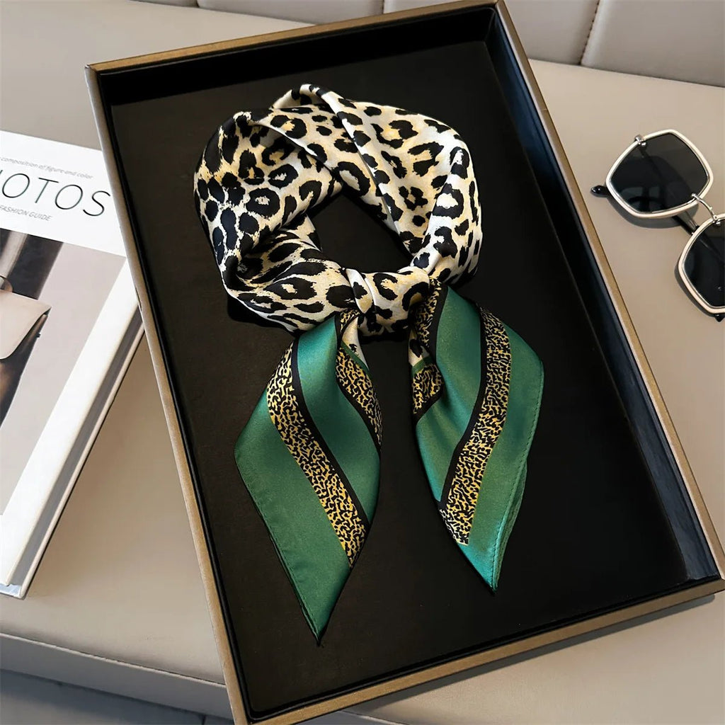 70cm Pink Floral Silk Scarf for Women Simulated Silk Fresh and Elegant Versatile Headwear Clothing Bags and Square Scarf - H&A Outlet