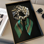 70cm Pink Floral Silk Scarf for Women Simulated Silk Fresh and Elegant Versatile Headwear Clothing Bags and Square Scarf - H&A Outlet