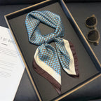 70cm Pink Floral Silk Scarf for Women Simulated Silk Fresh and Elegant Versatile Headwear Clothing Bags and Square Scarf - H&A Outlet