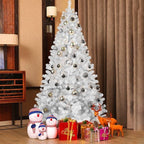 7.5ft White Christmas Tree with Memory Wire, 1200 Tips Hinged - H&A Outlet