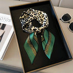 70cm Pink Floral Silk Scarf for Women Simulated Silk Fresh and Elegant Versatile Headwear Clothing Bags and Square Scarf