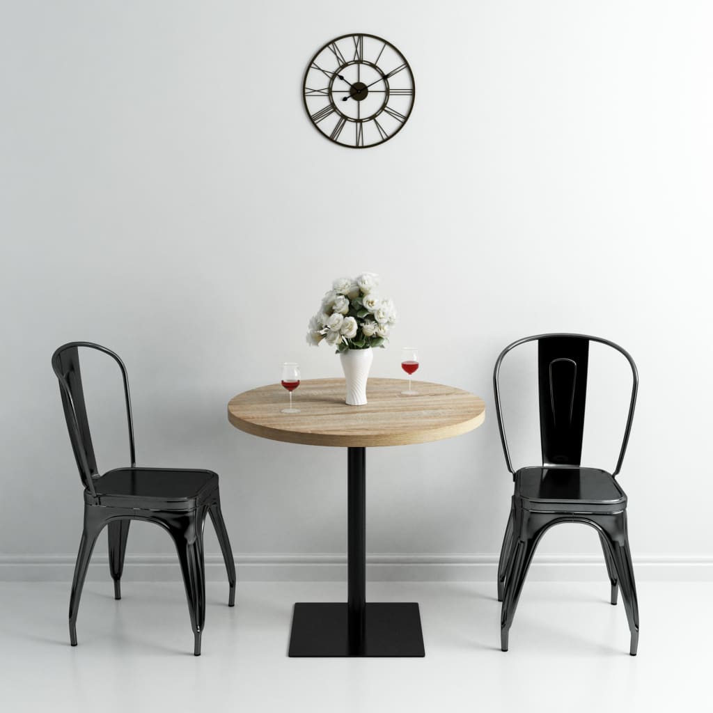 vidaXL Bistro Table Kitchen Bar Table Dining Room Table MDF and Steel Round