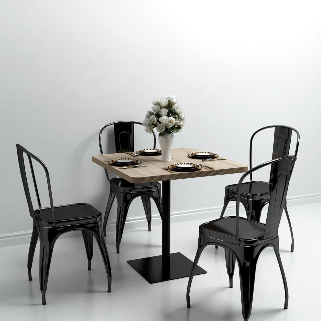 vidaXL Bistro Table Kitchen Bar Table Dining Room Table MDF and Steel Round