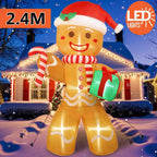 8FT/2.4M Christmas Inflatables Gingerbread Man with Gift Pack Outdoor - H&A Outlet