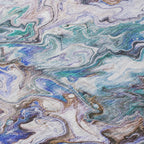 9' X 12' Beige Blue And Taupe Abstract Washable Indoor Outdoor Area Rug - H&A Outlet