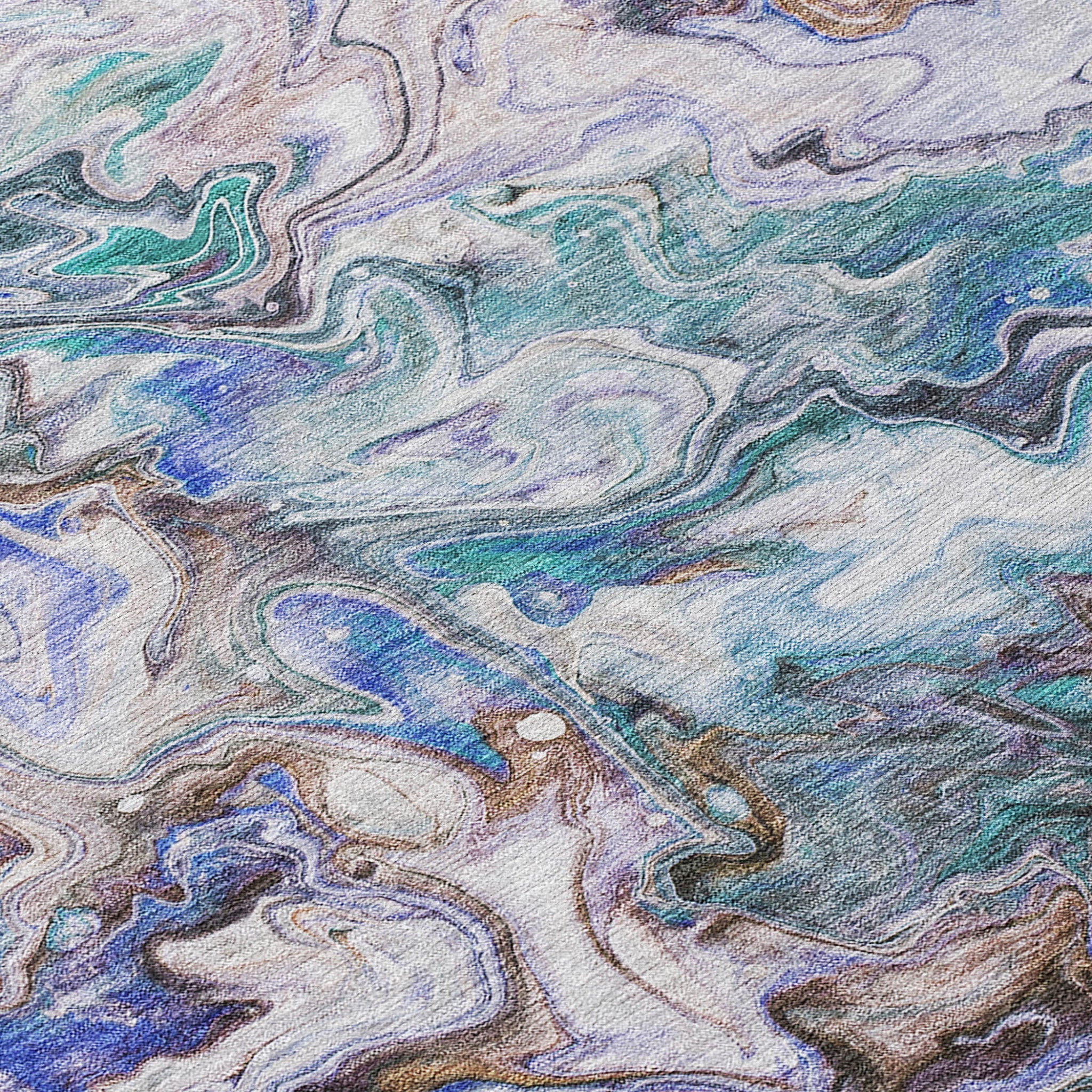 9' X 12' Beige Blue And Taupe Abstract Washable Indoor Outdoor Area Rug - H&A Outlet
