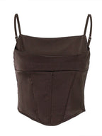 Spaghetti Strap Tank Top Sexy Backless Bandage Skinny Crop Tops Summer