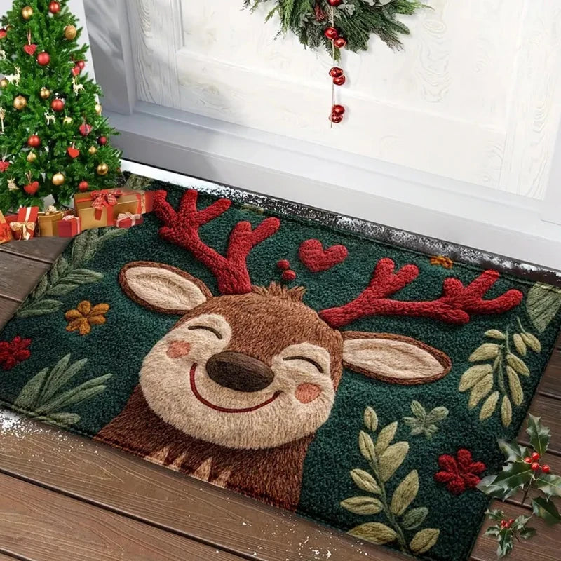 Christmas Door Mat Red Santa Claus Outdoor and indoor Gingerbread Man