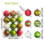 34/12/9pcs Grinch Christmas Ball Decorations Green Monster Xmas Tree