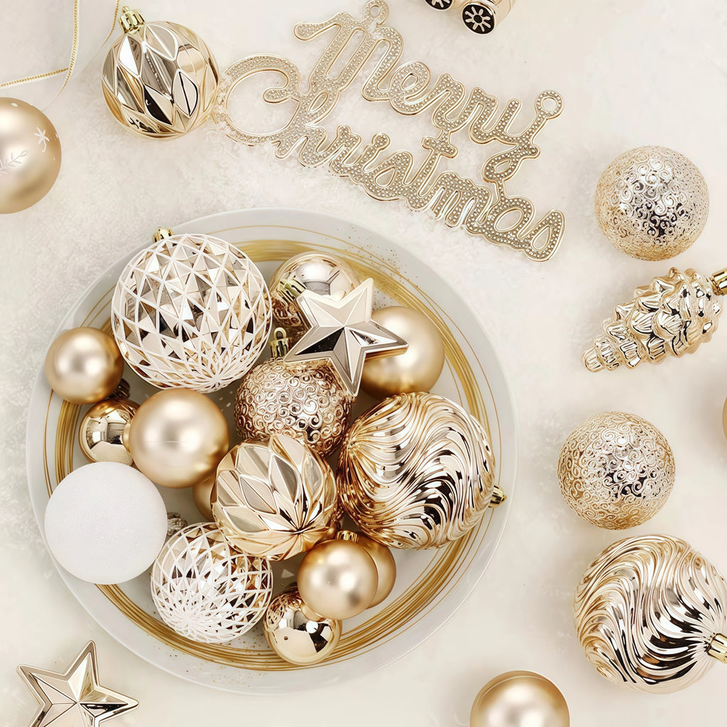 Champagne Gold Christmas Ball Decorations Christmas Tree Ornaments
