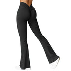 Fashion Micro Horn Leggings Women V-back Waist Sports Pants High Waist